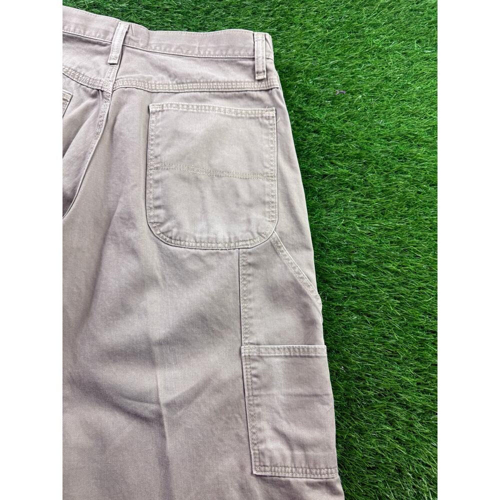 Wrangler Mens 30x32 Khaki Beige Carpenter Pants Relaxed Fit Utility Workwear Y2K - Picture 7 of 15